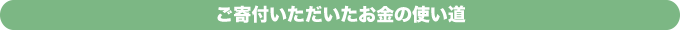 ご寄付いただいたお金の使い道